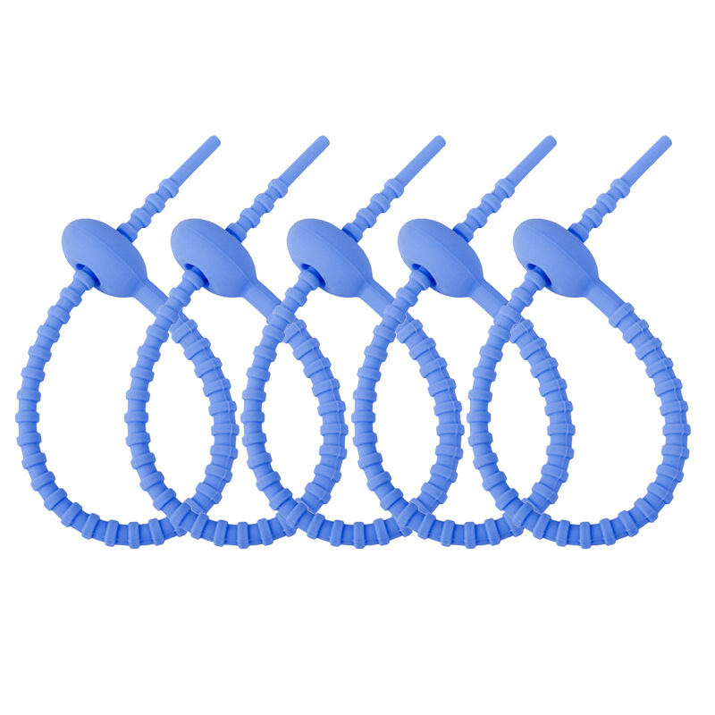 Picture of 215mm silicone cable tie data line storage finishing winder DIY key chain jewelry pendant color lanyard