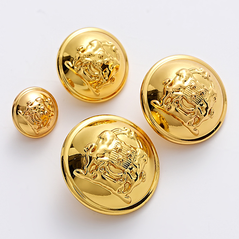 Metal Buttons with a British Style, Heavy-Duty Double Lion Mushroom Buttons for Suits, Coats, Trench Coats, and Tweed Cardigans Decoration