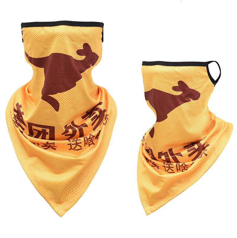 Picture of Ice Silk Ear Hanging Mask Triangle Towel Neck Set Mesh Sunscreen Outdoor Riding Fishing Windproof Scarf Men's and Women's Face Towel Summer