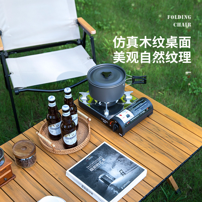Picture of Alloy Steel outdoor folding egg roll table portable camping picnic folding table and chair Kermit chair barbecue table and chair