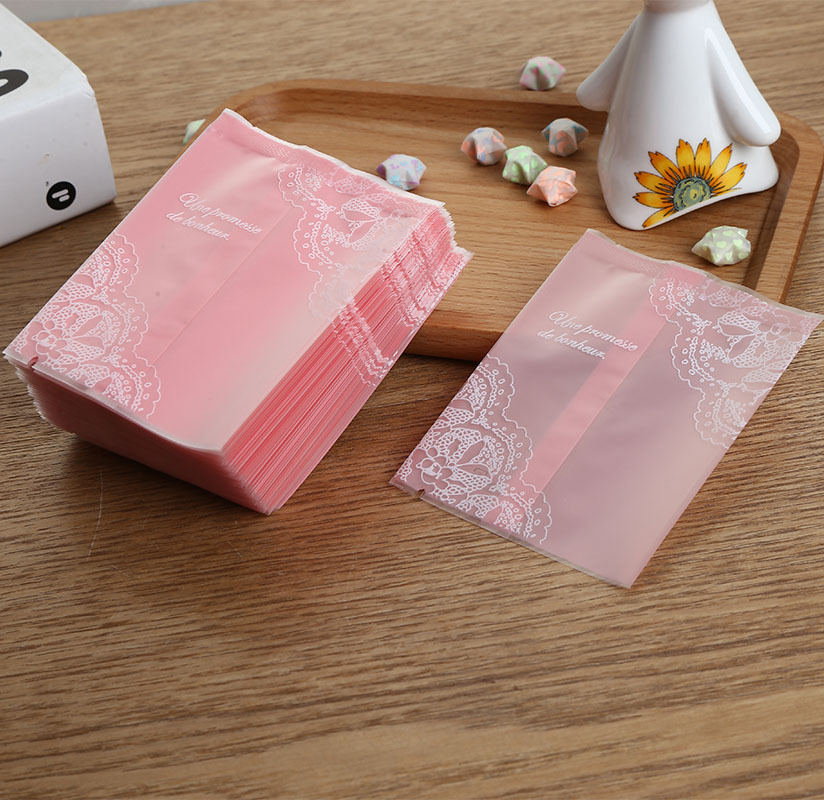 Golden Lace White Background Translucent Frosted Machine Sealing Bag Colorful Flat Mooncake Snow Mei Niang Egg Yolk Crisp Packaging Bag