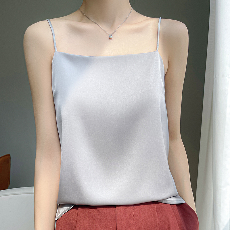 Picture of Camisole women's outer wear western style 2023 new suit inner base acetate satin slimming artificial silk top
