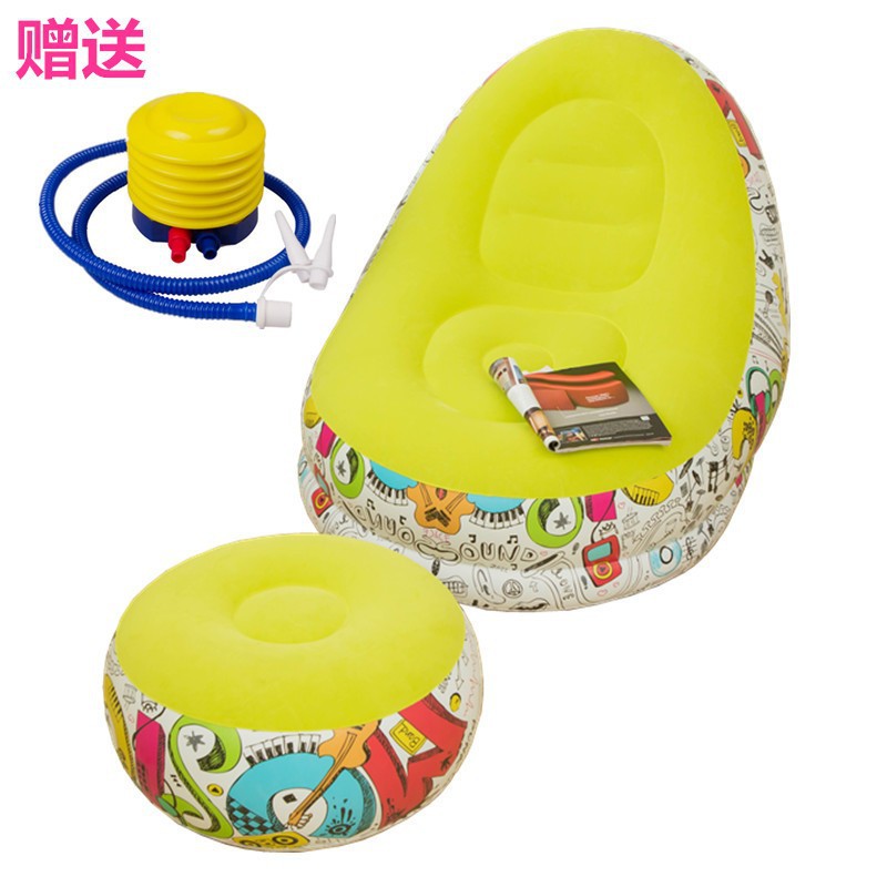 Picture of Cross-border Spot Thickened Flocking Inflatable Sofa Lazy Sofa Internet Celebrity Single Comfortable Sofa Nap Recliner Creative