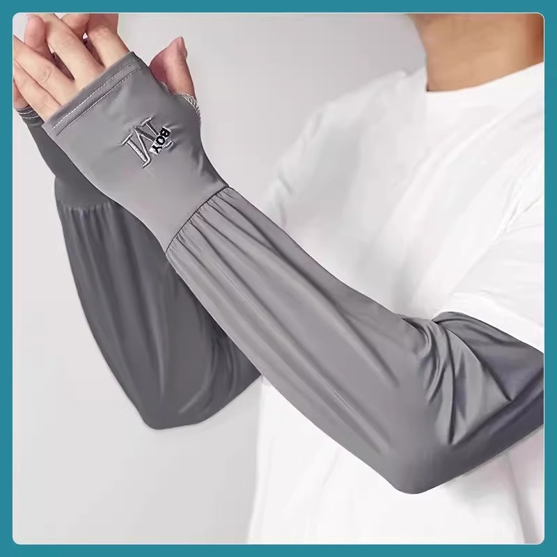Picture of Ice Sleeves Men's Summer Loose Sun Protection Ice Silk Sleeves Driving Arm Guards Thin Sleeves Outdoor Cycling Breathable Gloves