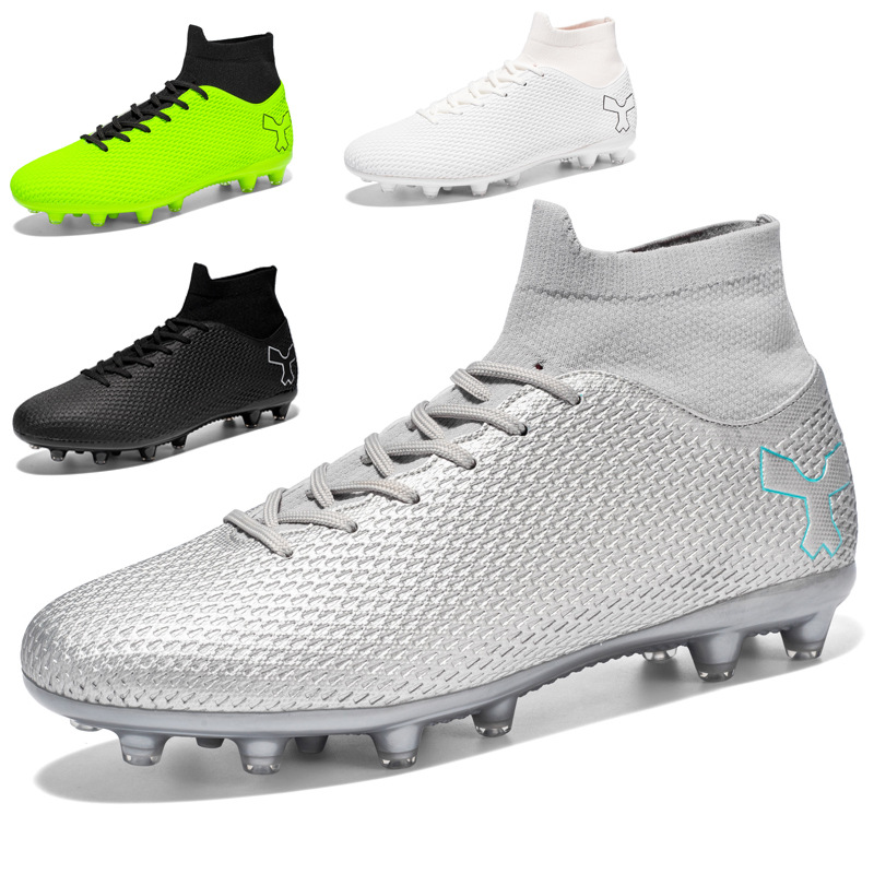 Cross-border foreign trade plus size 45 46 47 size football shoes men's high-top AG long nail broken nail competition training shoes Sports