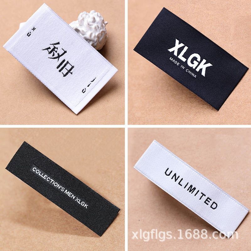 Picture of Clothing collar label design men's clothing women's clothing weaving Mark weaving Mark high-end new shipping Mark factory high-density Tide brand label