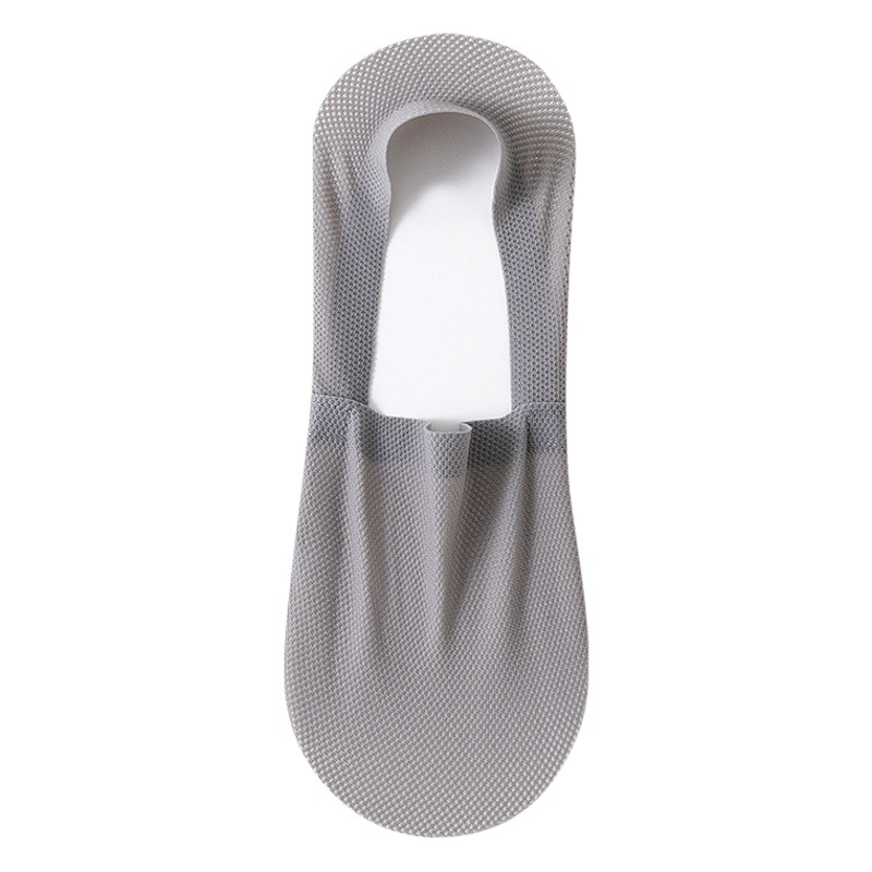 Summer Cool Ice Silk Socks Men's Short Socks Shallow Mouth Invisible Ultra-thin Breathable Mesh Non-slip Sweat-absorbent Boat Socks