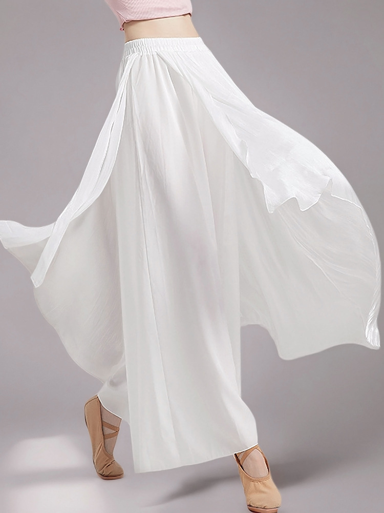 Picture of Classical dance practice clothes, women's dancing pants, wide-leg pants, flowing Chinese dance clothes, modern dance straight trousers, culottes, pants