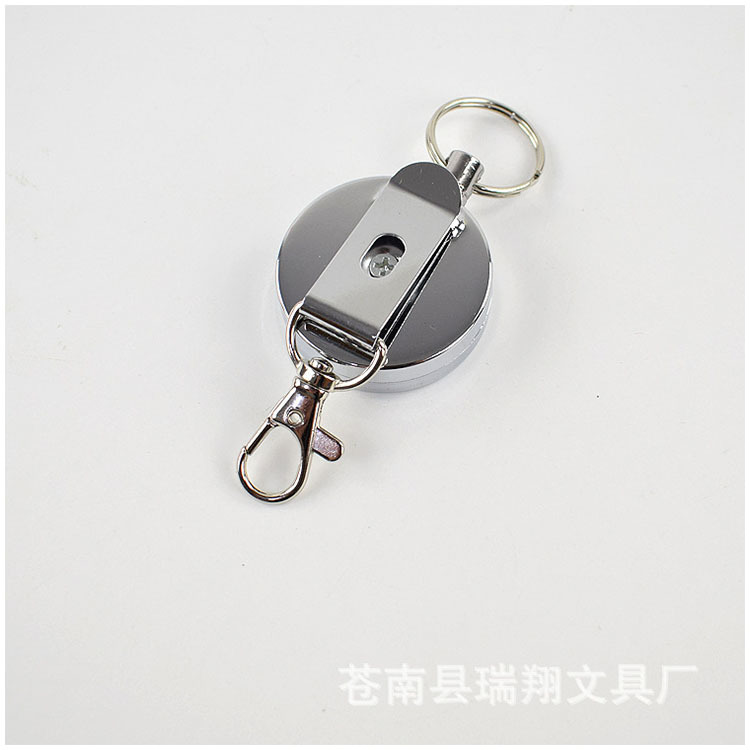 Picture of Telescopic easy-to-pull key chain anti-loss metal ID buckle cable pull line shrink easy-to-pull buckle manufacturers selling