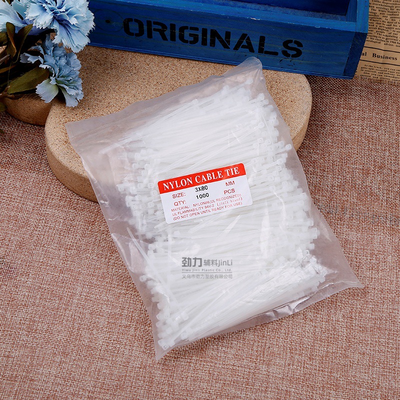 Nylon Cable Ties 3*80 Self-Locking Nylon Cable Ties Silicone Harmless Cable Ties Data Cable Ties Wholesale