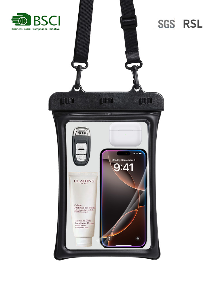 Double Airbag Mobile Phone Waterproof Bag High Transparent Touch Screen Outdoor Tracing Bag Large Universal Storage Bag Drift Waterproof Bag