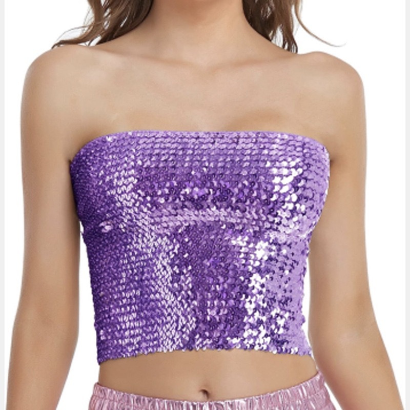 Picture of European and American sequins wrapped chest DS costume party performance tube top Amazon explosion top cross-border women's top