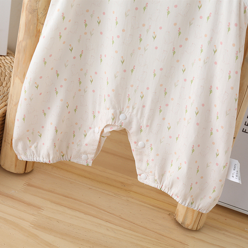 Picture of Baby Summer Clothes Newborn Baby Girl Super Cute All-in-one Suit Cute Princess Sling Pure Cotton Hatshirt Climbing Suit