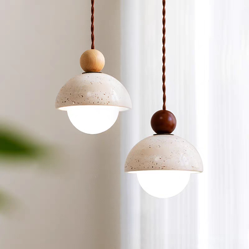 Japanese Style Silent Wind Yellow Cave Stone Chandelier Nordic Creative Restaurant Chandelier Bar Table Lamp Household Bedroom Bedside Hanging Lamp