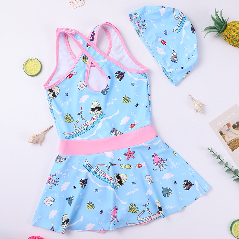 Picture of Children's Swimwear Women's Summer Girls' Swimwear Large Children's Split Dress Swimwear Set Wholesale