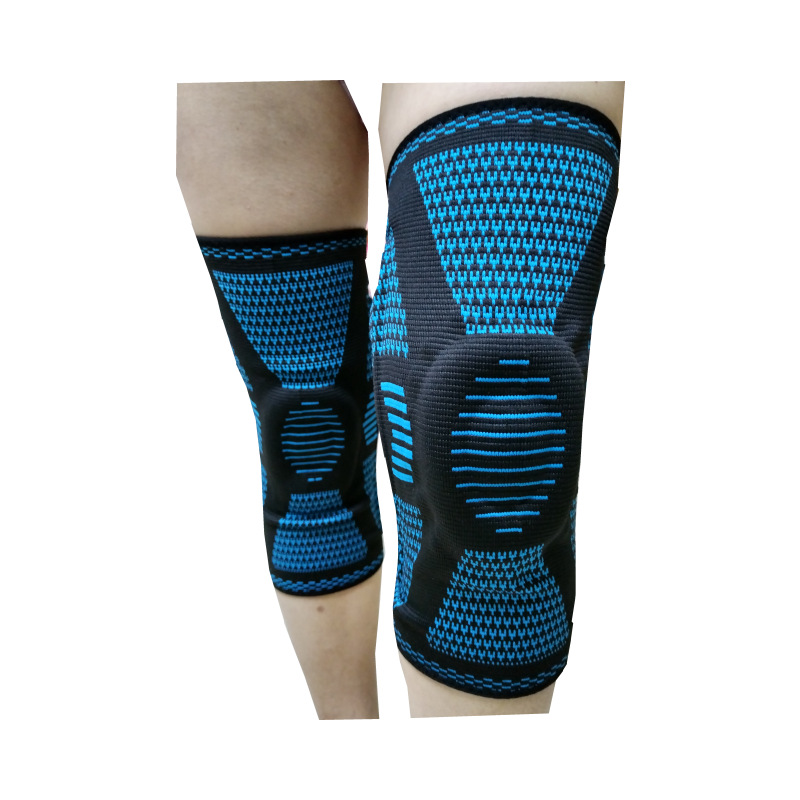Knitted silicone spring support football basketball sports anti-slip knee pads