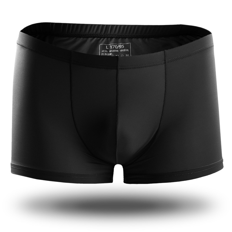 Picture of Youth Summer Men's Ice Silk Underwear One-piece Boxers Breathable Thin Sexy Transparent Boxer Underpants