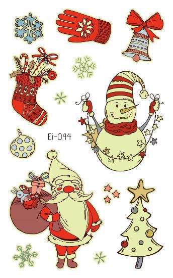 Picture of Cross-border Supply Waterproof Luminous Christmas tattoo Sticker Cartoon Snowman Party Children tattoo Sticker