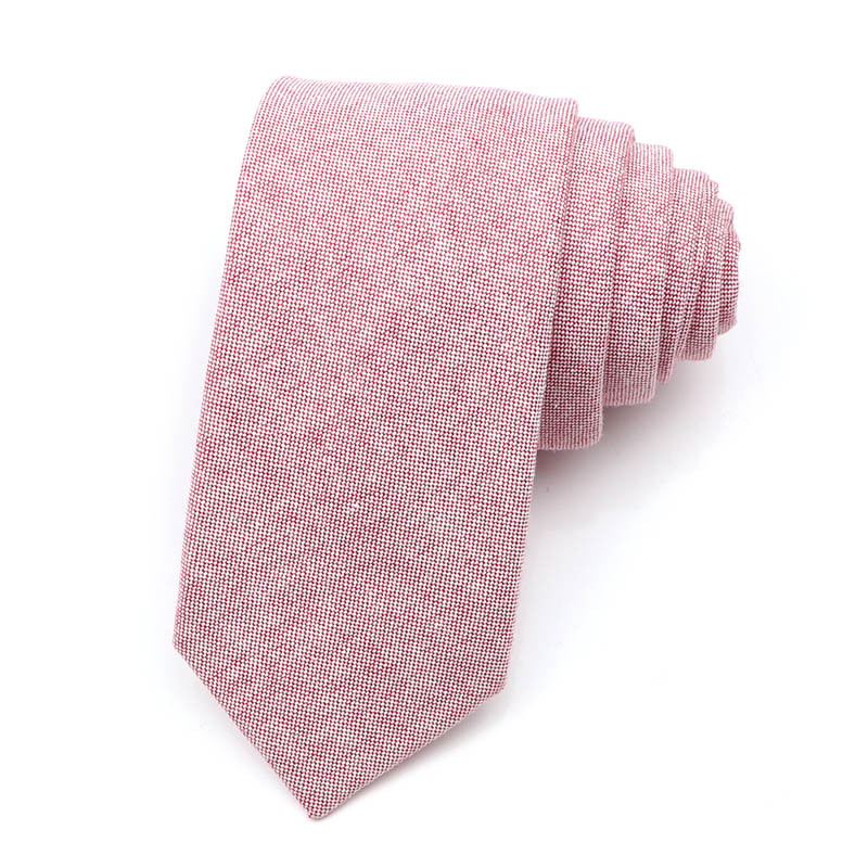 Picture of Cotton and linen tie men's tie casual fashion tie 18 color 6cm ultra narrow tie spot