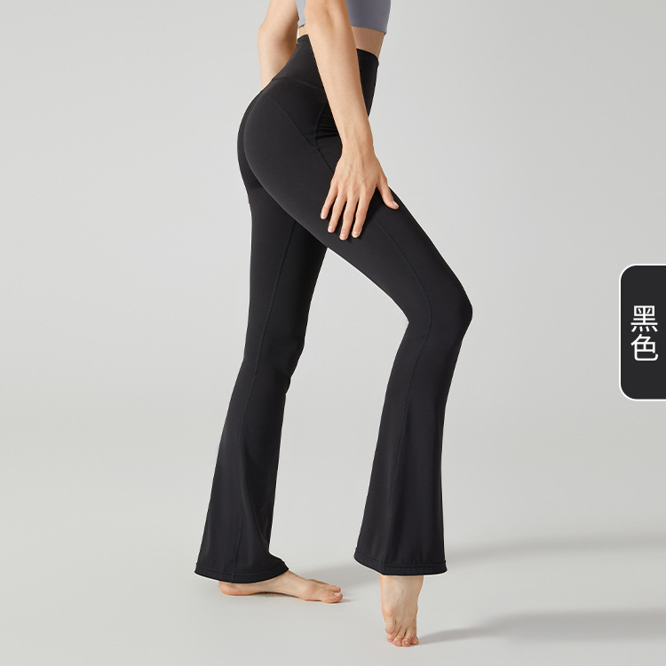 Picture of European and American Micro-horn Yoga Pants High Waist Hip-lifting Outer Wear Pilates Professional Fitness Pants Tight Sports Pants Women's Summer