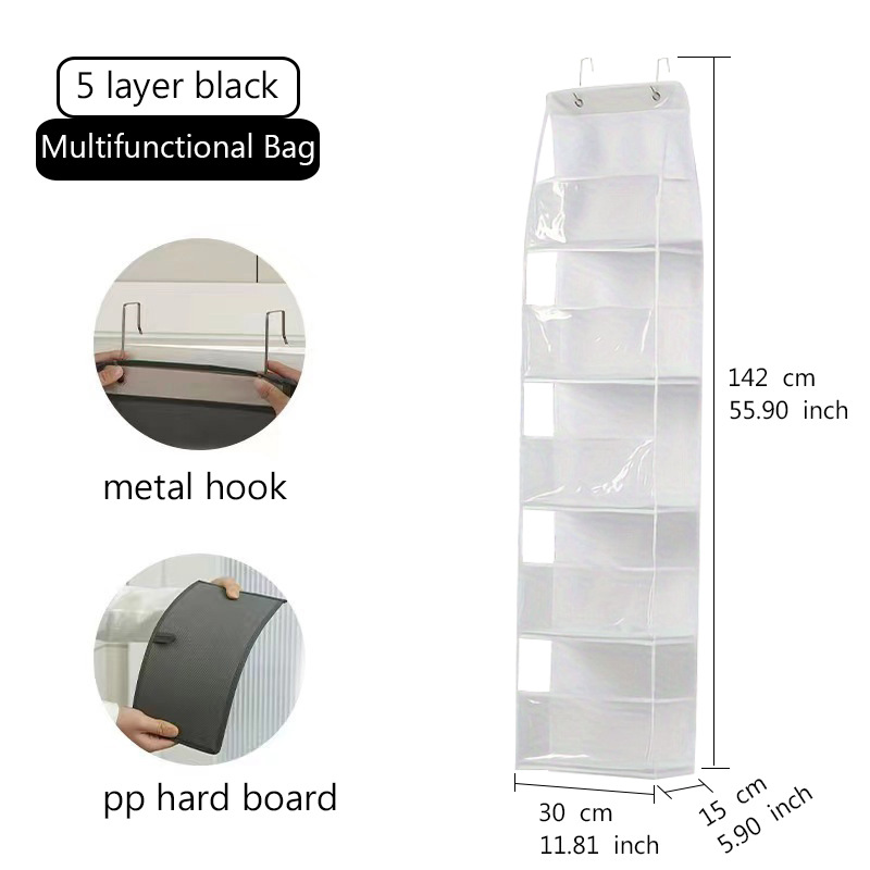 Picture of Storage Hanging Bag Wall-Mounted Door Rear Stereo Multi-Layer Dormitory Storage Bag Multi-Functional Clothing Toy Storage Bag Storage