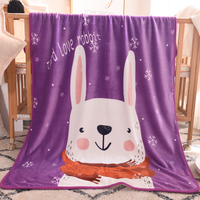 Picture of Children's Blanket Kindergarten Spring and Autumn Baby Coral Fleece Blanket Spring and Summer Single Layer Thin Blanket Office Nap