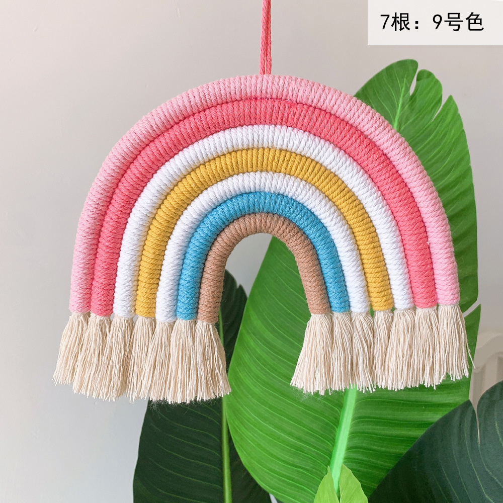 Picture of Rainbow Decoration Ins Unicorn Pendant Home Kidsren's Room Decoration Pendant Hand-Woven Rainbow Pendant Wall Decoration