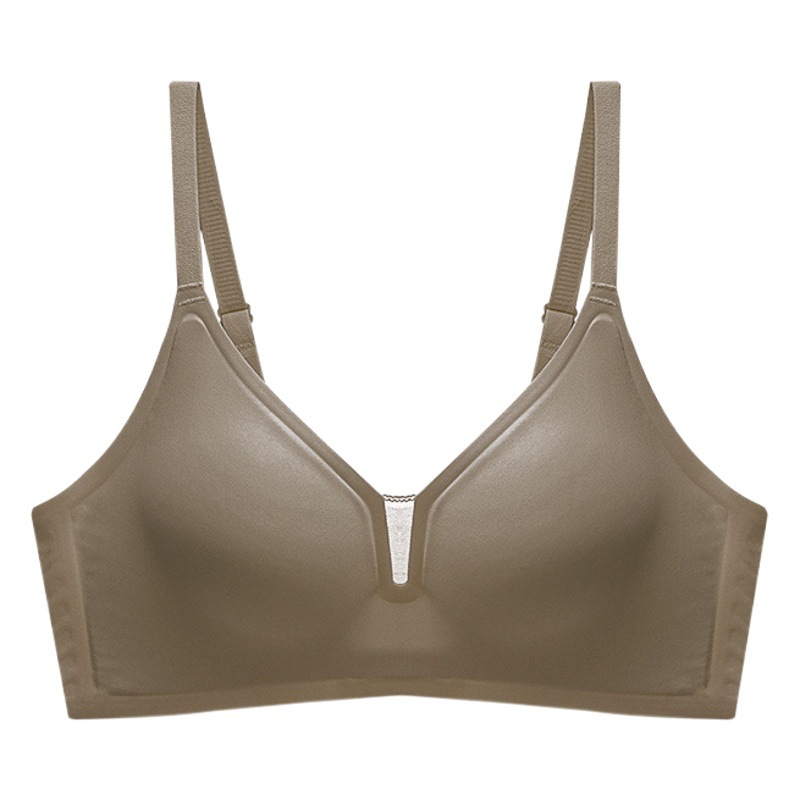 Seamless Underwear Women's Small chest push up big chest small thin anti-sagging latex bra fixed Cup wireless bra