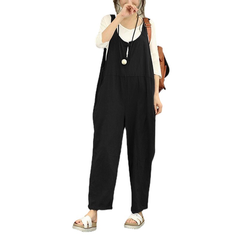 Amazon foreign trade new suspenders Korean version of fat plus size loose casual pants pants manufacturers in stock