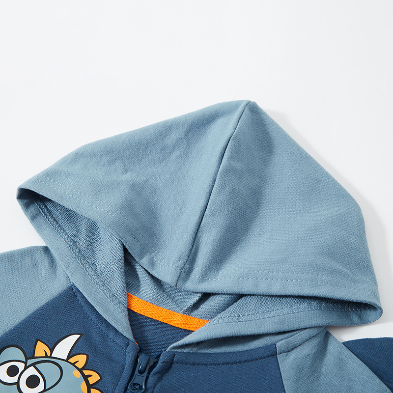 Picture of Korean version of boys dinosaur printed hooded zipper shirt children's sweater coat children's spring new generation of hair