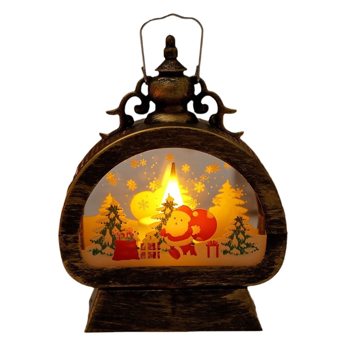 Christmas decoration wind lamp retro portable night light wholesale old snowman creative desktop decoration stage props