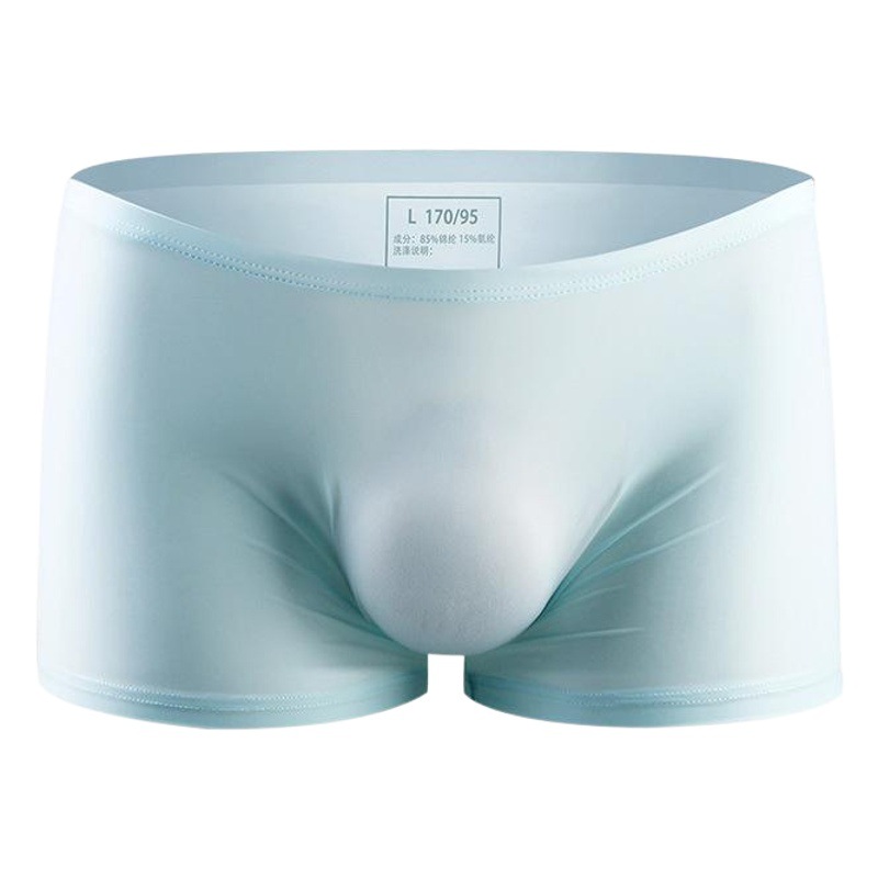 Summer Men's Ice Silk Underwear 3D Die Sexy Transparent Men's Youth Boxers Ultra-thin Breathable Boxers Trendy