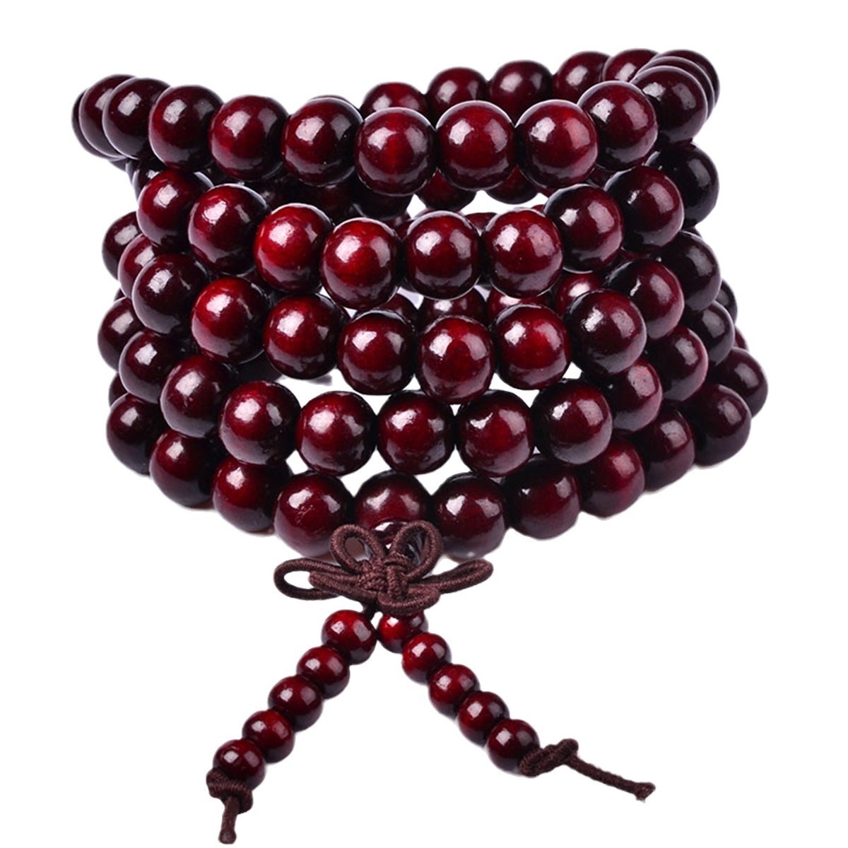 Picture of Imitation lobular red sandalwood wood paint 108 beads rosary beads