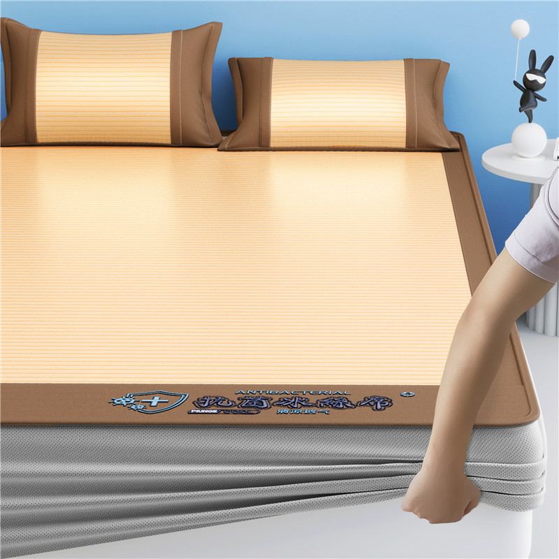 Picture of 2025 Explosions Antibacterial Ice Silk Mat Summer Sleeping Naked Maternal and Infant Class Air-conditioned Mat Machine Washable Folding Bed Cover Soft Mat