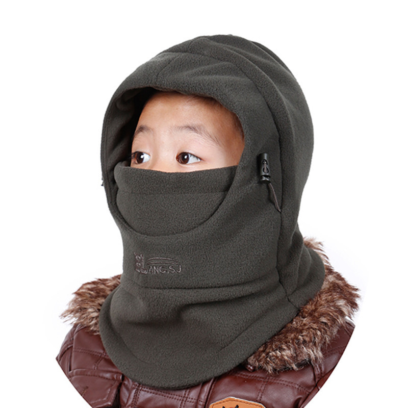 Picture of Hat Autumn and Winter Genuine Kidsren's Neck Scarf Hood Double-Layer Thickeneded Cold-Proof Warm Hat Kidsren Going to School Windproof Hood