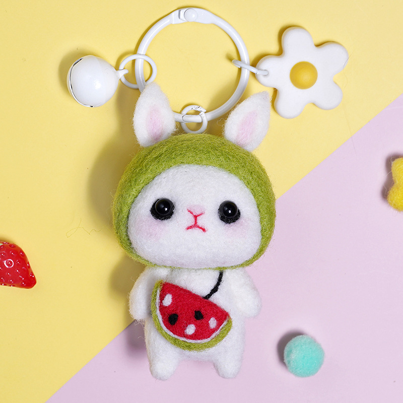 Picture of Little White Rabbit adult handmade diy creative gift hands-on sewing homemade material package wool felt pokes