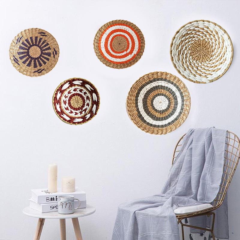 Picture of Bohemian Style Wall Decoration Straw Wall Decoration Background Wall Decoration Wall Hanging Sofa Bedside Hand-woven Wall Hanging