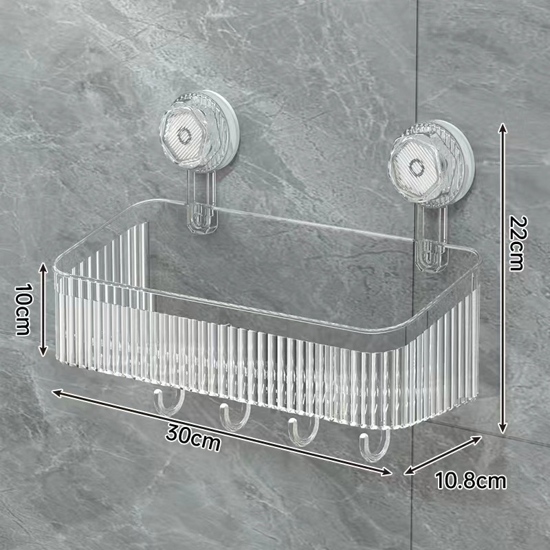 Picture of Bathroom strong suction cup storage rack household punch-free cosmetic mouthwash Cup rack kitchen wall-mounted seasoning storage rack