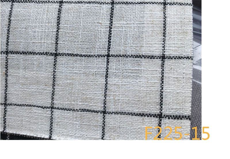 Picture of 9 Coated F225 Linen Polyester-Hemp Interwoven Polyester Black and White Plaid Stripe Fabric Shoe Cloth
