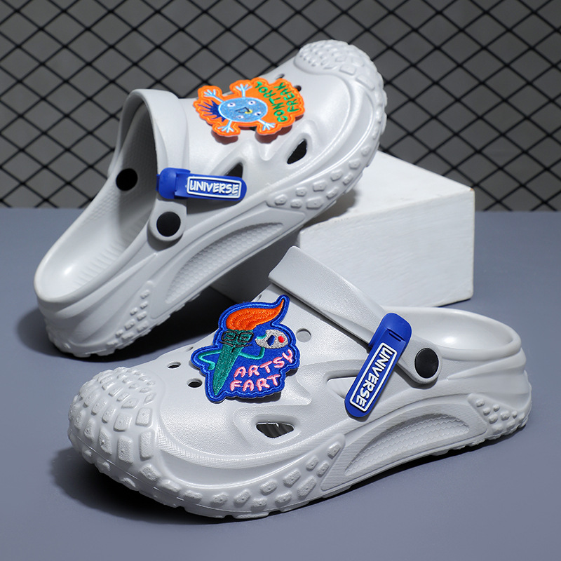 EVA hole shoes men's 2025 new beach non-slip and odor-proof stepping on slippers for lovers wear outside in summer