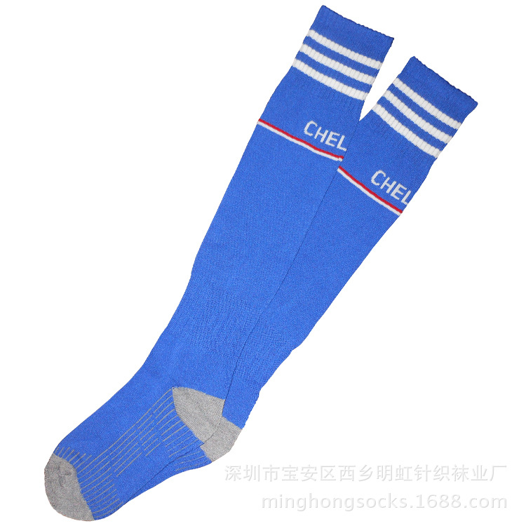 Blended knee-high thickened Terry bottom football socks high-barreled sports football socks CHELSEA professional football socks factory