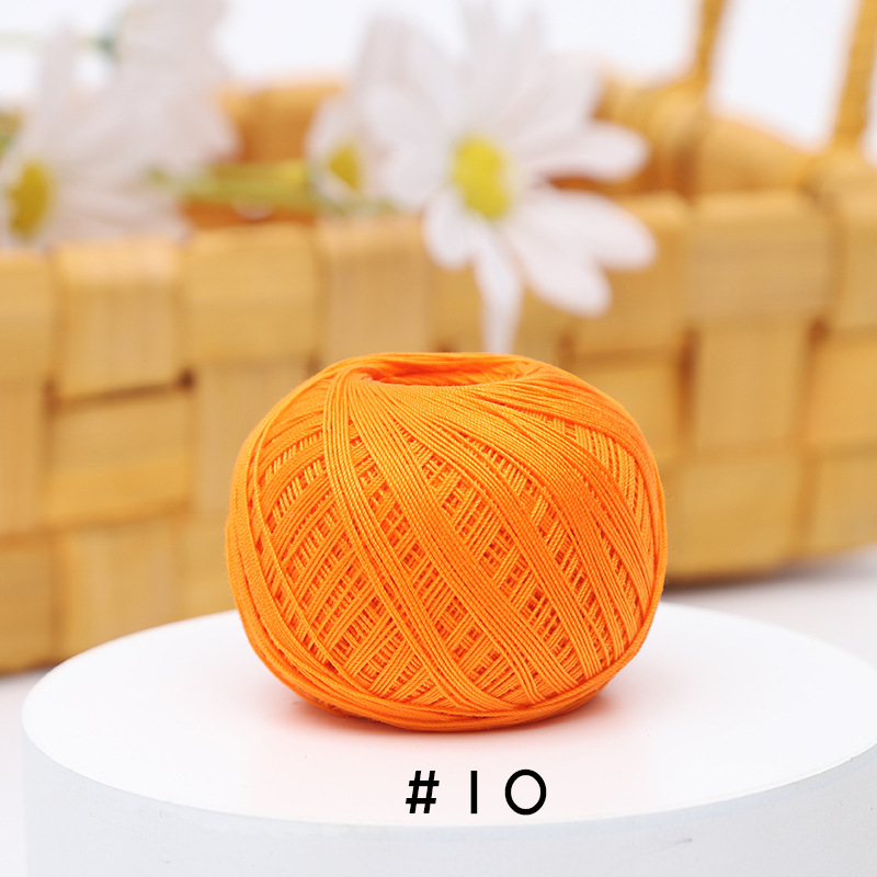 Picture of Warm Color No.10 Lace Strongly Twisted Mercerized Pearl Egyptian Long-staple Cotton Handmade Micro-hook Hand-bow Ball 20g Wool Ball