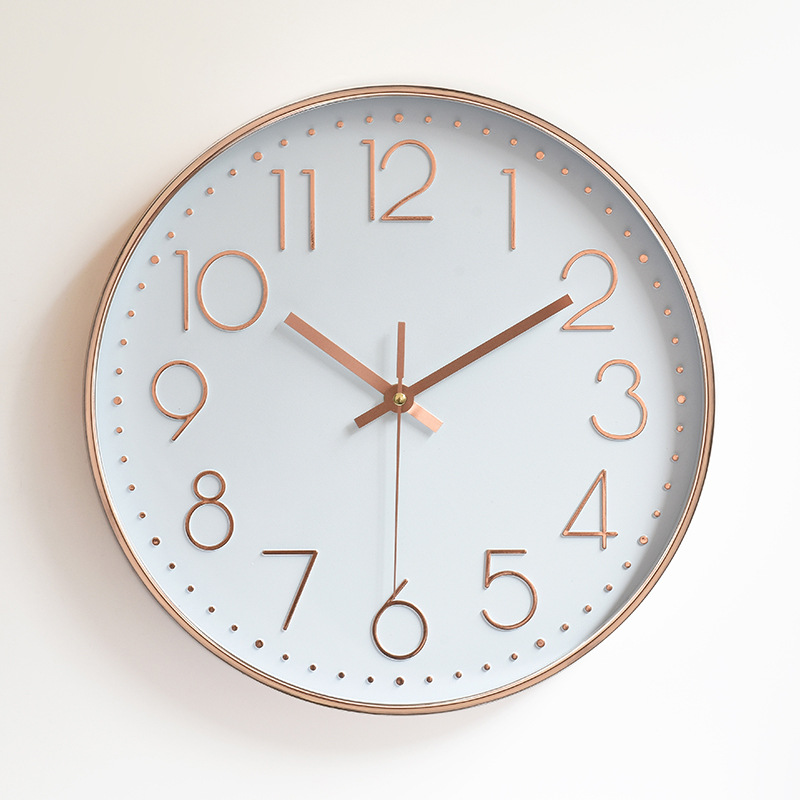 Plastic mute wall clock creative fashion living room stereo digital scale wall clock wholesale 12 inch 30CM