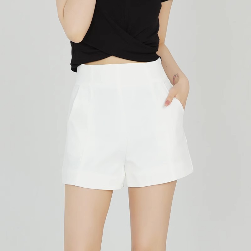 Summer High Waist Black Suit Shorts Women's 2024 New Explosions Small Breathable A- Shaped Pants Slim Outer Wear