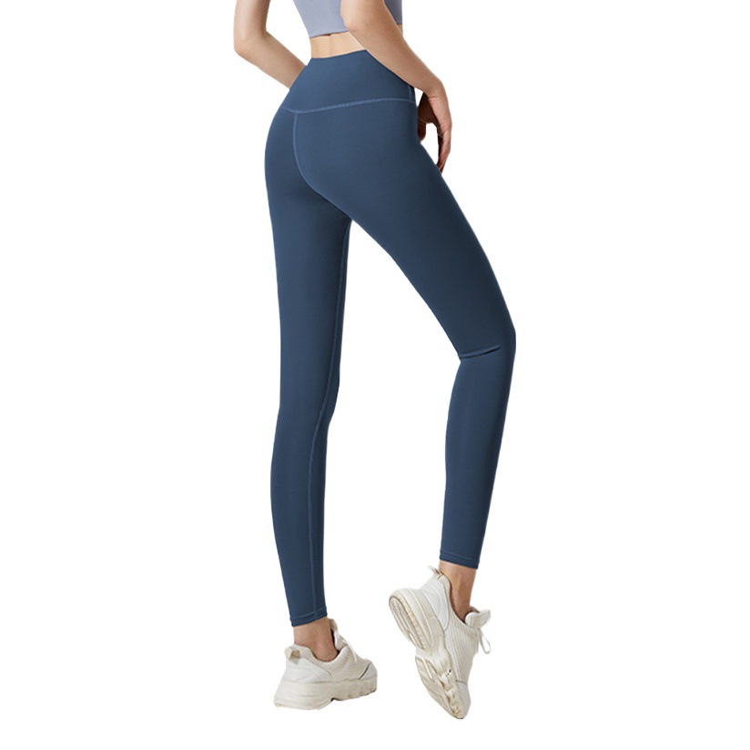No Awkward Line Yoga Pants for Women, High Waist, Hip Lift, Elastic Tight Nude Feel, Outdoor Running Sports Fitness Pants