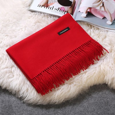 Autumn and Winter New Solid Color Scarf Japanese and Korean Sweet Style Cashmere Scarf Women's Warm Scarf Fashion Shawl