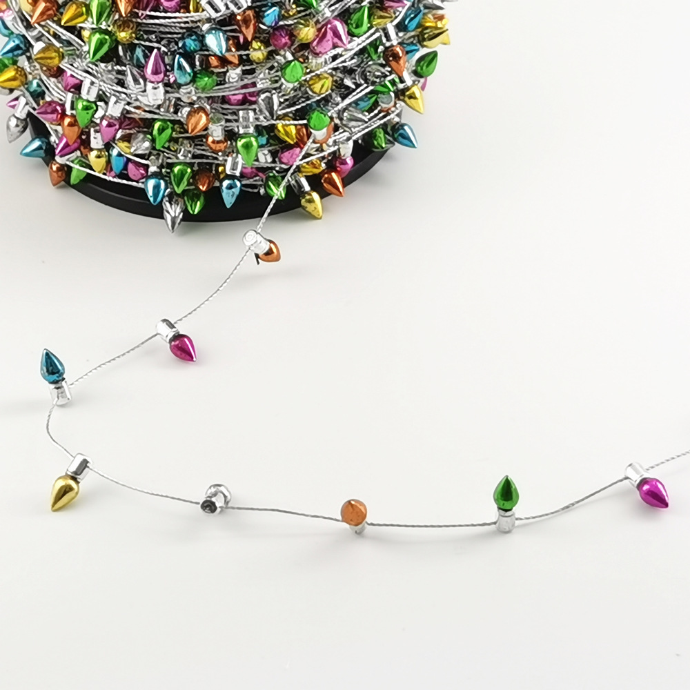 Picture of Plastic Electroplated Small Light Bulbs String Christmas Light Bulb Decoration Accessories Holiday Decoration Light Beads String Light String Electroplated Beads