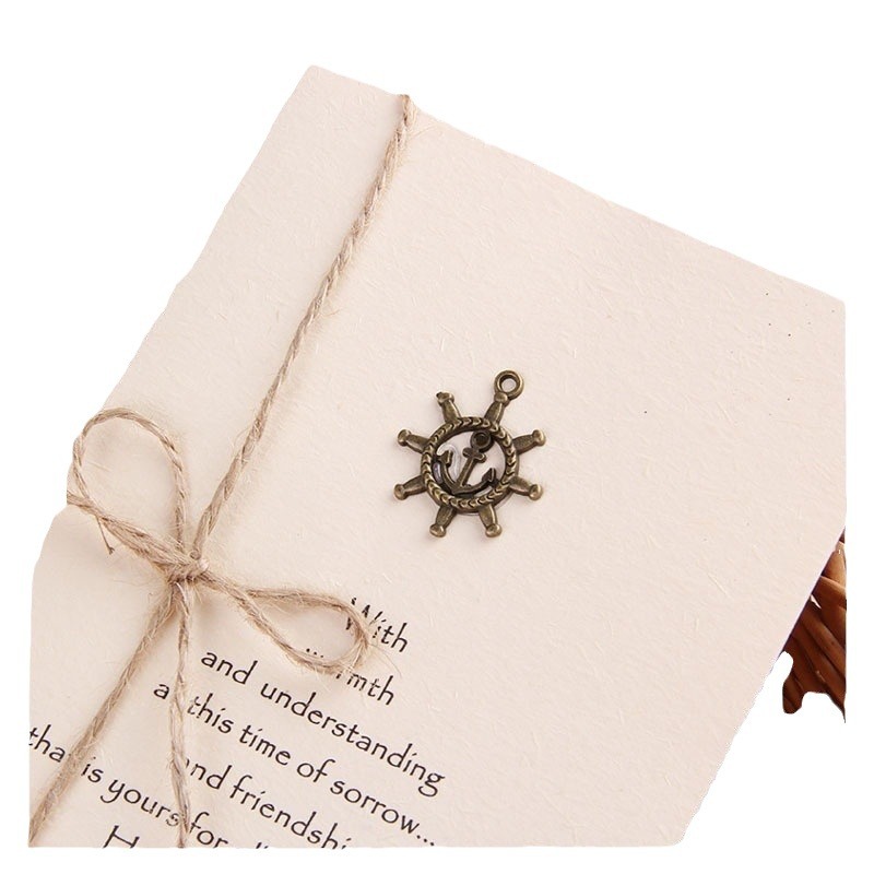 Picture of Creative Retro Greeting Card Metal DIY Handmade Foldableing Holiday Blessing Vow Card Wholesale Teacher's Day Christmas