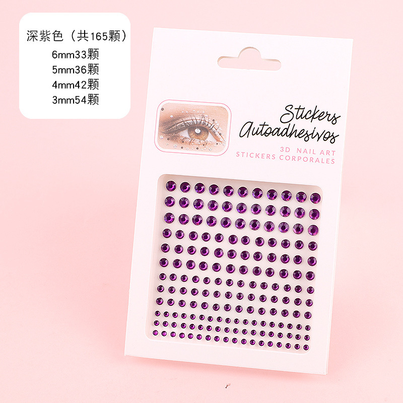 Picture of In stock cross-border hot acrylic eyebrow sticking Diamond 3456mm face sticker performance Color Diamond Crystal acrylic eye corner tears