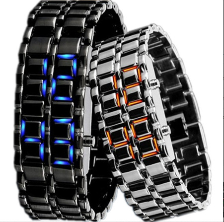 Picture of Foreign Trade Cross-Border Popular Led Lava Watch Binary Led Student Couple Watch Led Digital Watch Chain Hand
